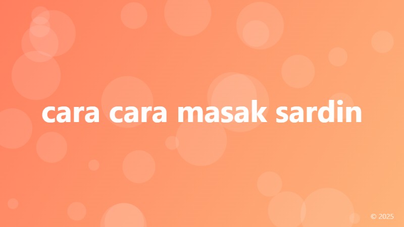 cara cara masak sardin