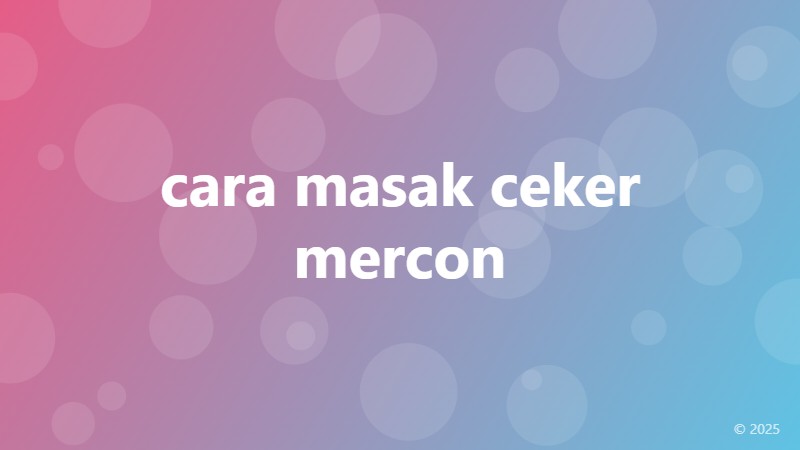 cara masak ceker mercon