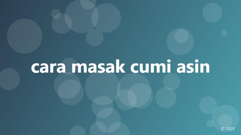 cara masak cumi asin