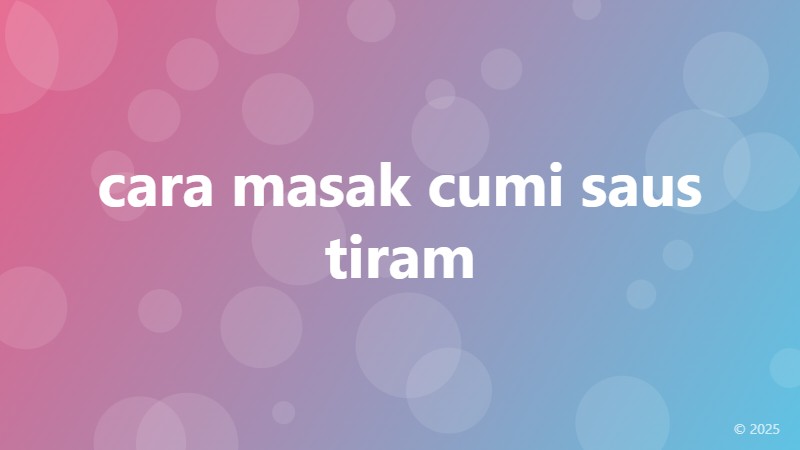 cara masak cumi saus tiram