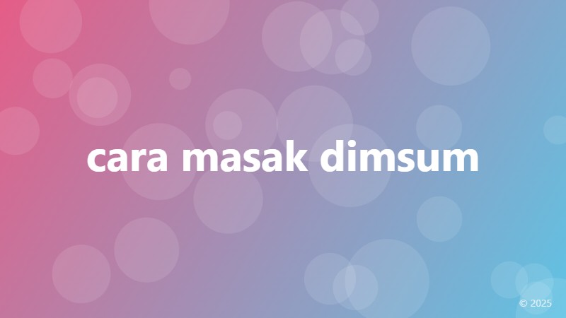 cara masak dimsum